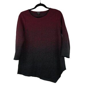Simply Vera Vera Wang Women's Burgundy‎ & Black Ombre Blouse Size M